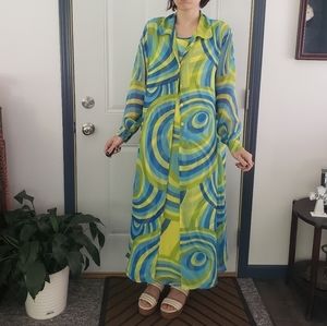 Coolest Vintage 90s Does 70s Maxi Dress‎